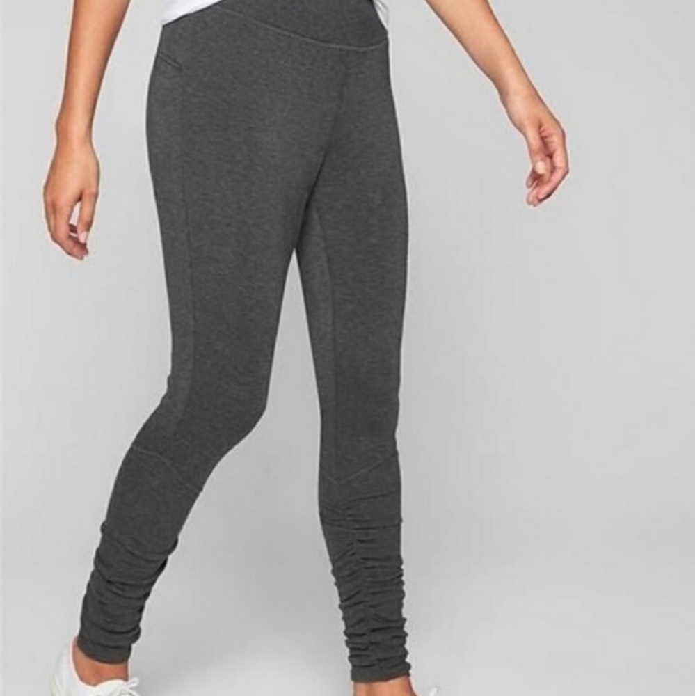 Athleta Leggings Restore Slim‎ Ruched Leg High Rise